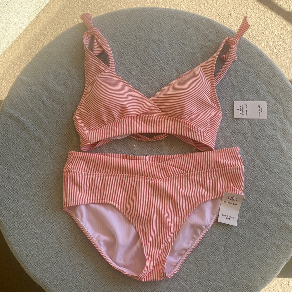 Polo Ralph Lauren red stripe high waist bikini